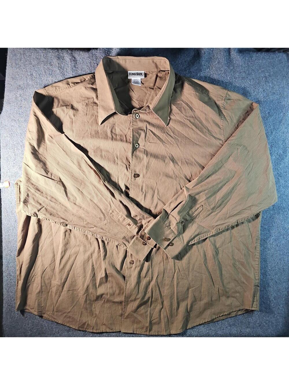 King Size 4XL Brown Button Up